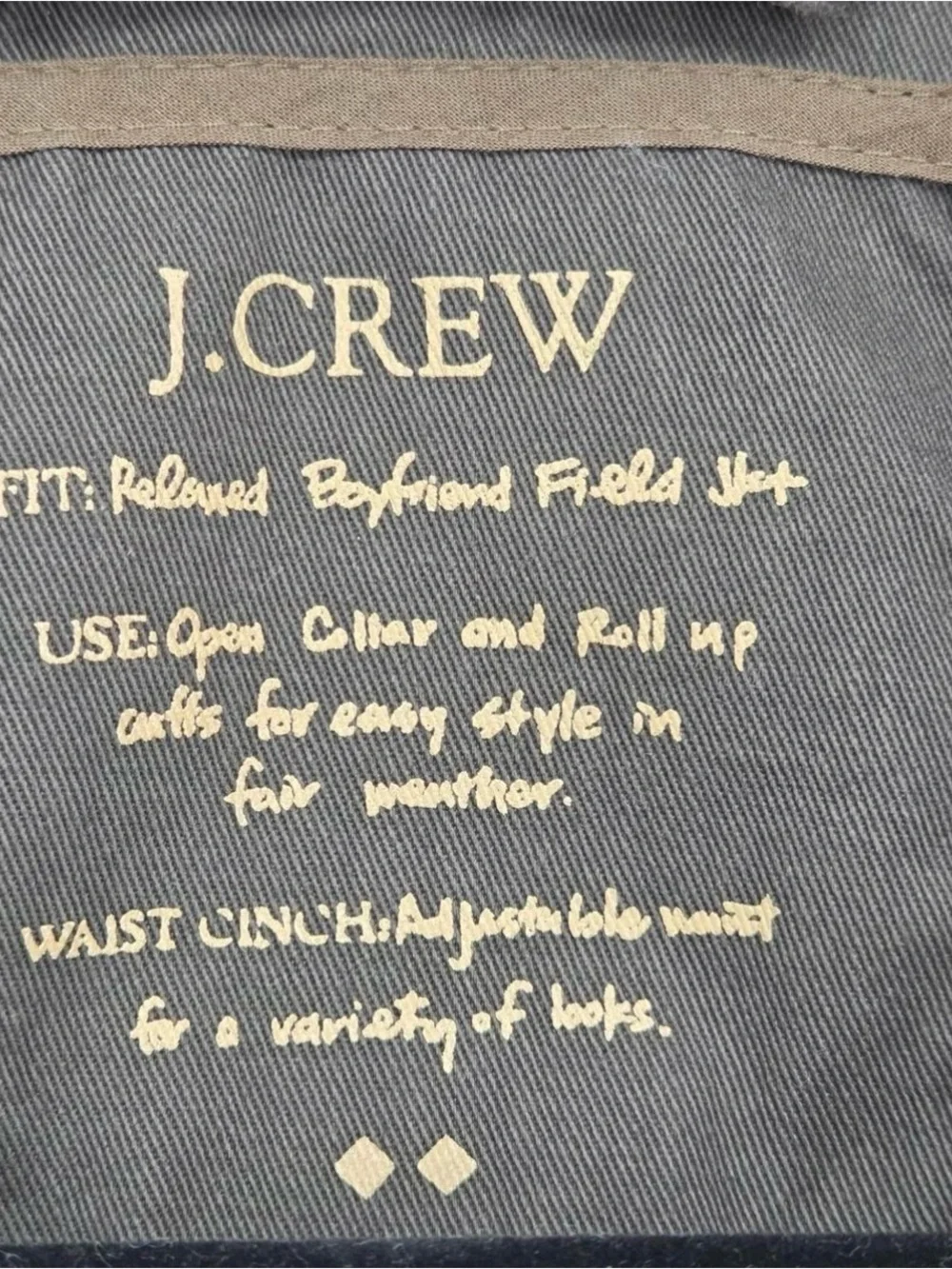 J. Crew olive utility